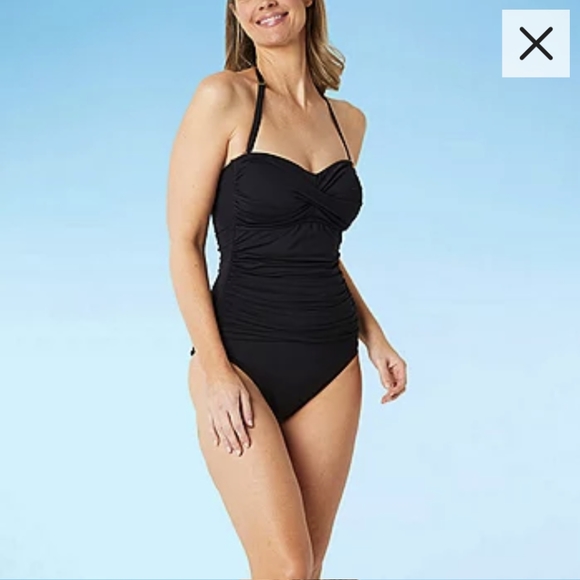 Liz Claiborne Womens Black One Piece Swimsuit. - Picture 8 of 9